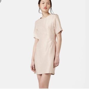 Topshop A-line Beige Shimmer Dress